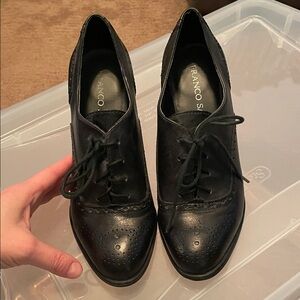 Franco Sarto Black Women's Lace-Up Loafers